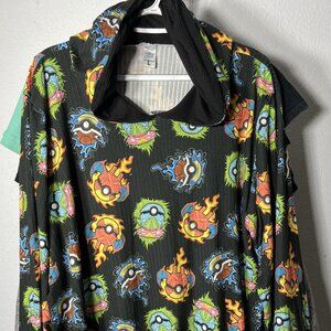 Cre8tive Lane One-of-a-Kind? Pokeball Print Lightweight Hoodie SZ Large